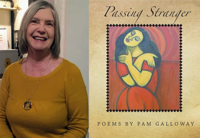Pam Galloway and her book cover