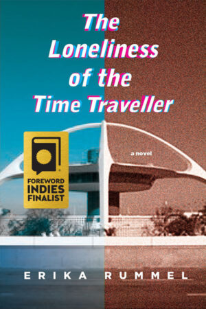 book cover: LAX airport image made to look like a spacecraft - blue and sepia mirror images