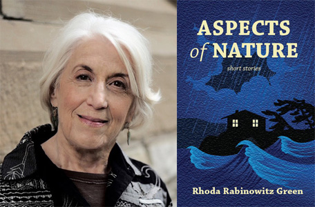 left side: Author Rhoda Rabinowitz Green; right side: book cover for Aspects of Nature: Short Stories