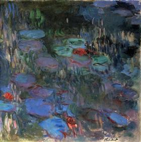 image of Monet's artwork: water lilies reflections of weeping willows